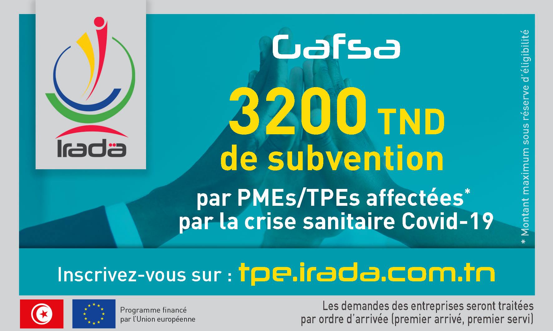 Avis aux PMEs/TPEs de la région de Gafsa - Covid19 : Octroi de soutien financier
